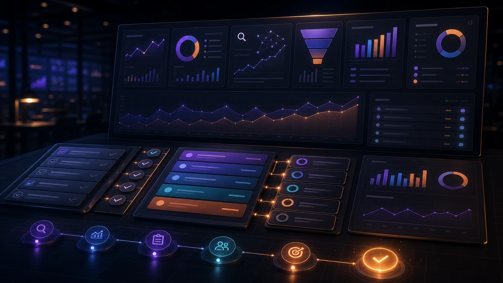 Monthly B2B marketing review dashboard and checklist